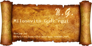 Milosevits Györgyi névjegykártya
